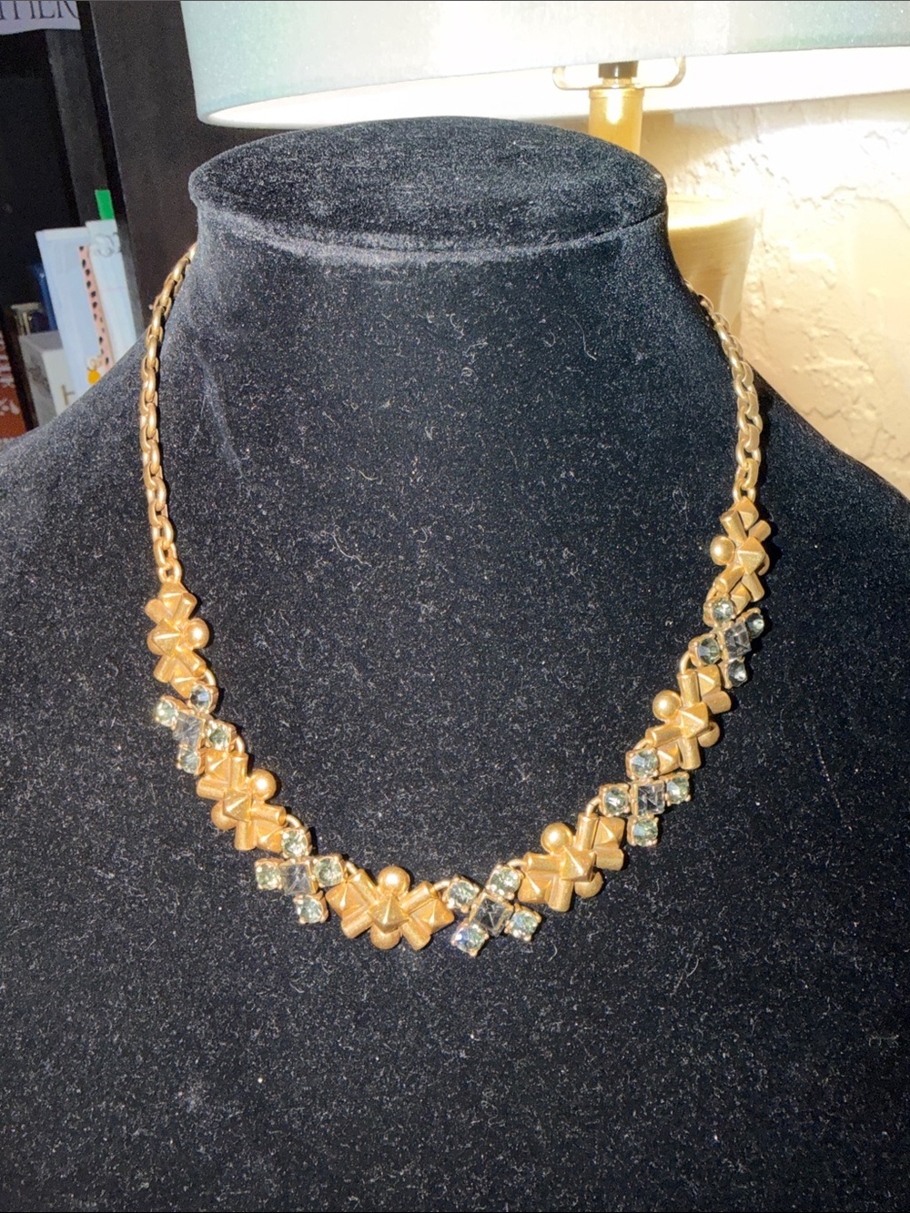 J. Crew Gold Cluster Necklace with Clear Crystals - Picture 1 of 5